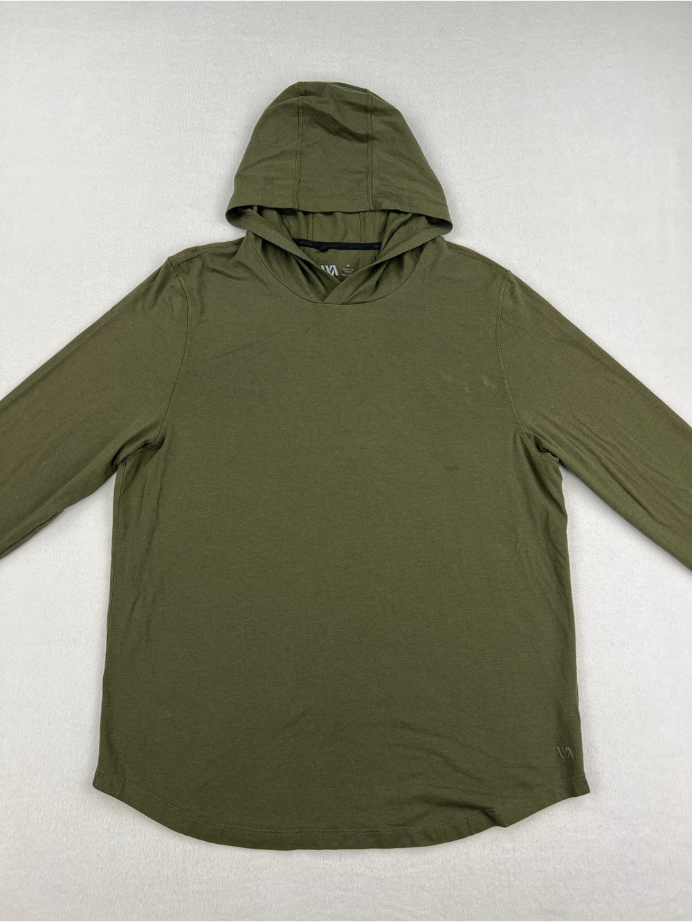 VRST Mens Essential Slub Performance Lightweight Hoodie Olive Green Sz M
